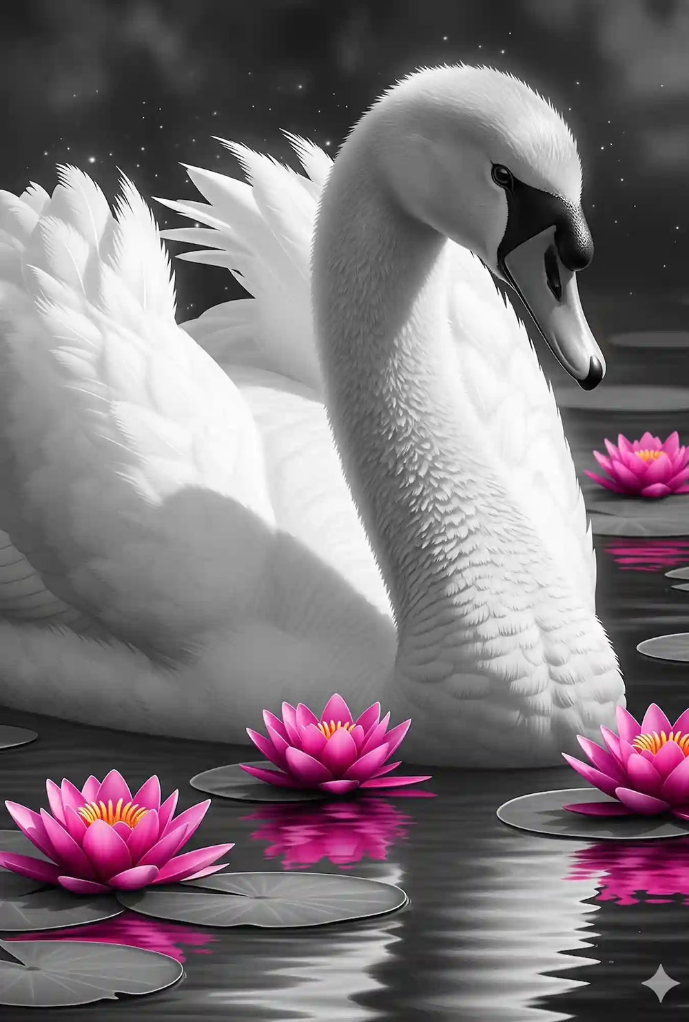 Diamond Painting - Schwan im Seerosensee