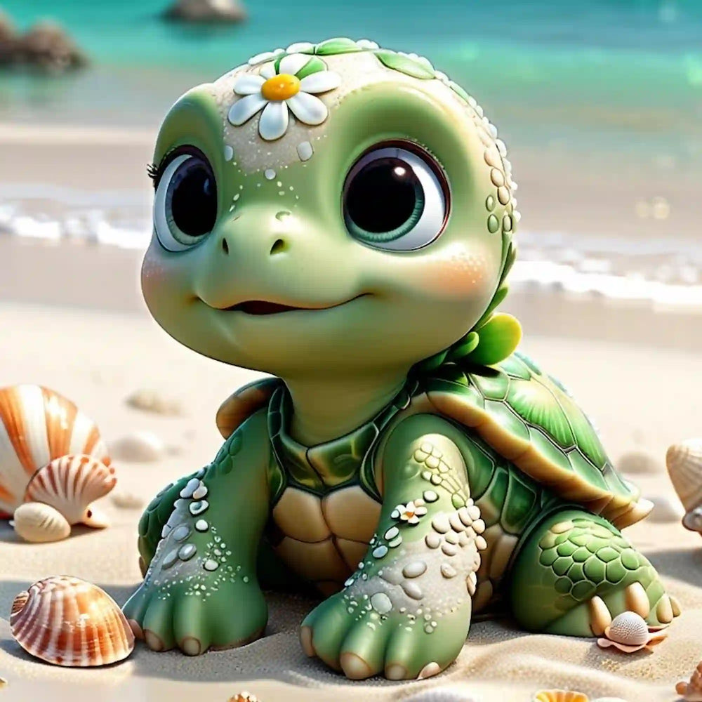 Diamond Painting - Tortue ensoleillée