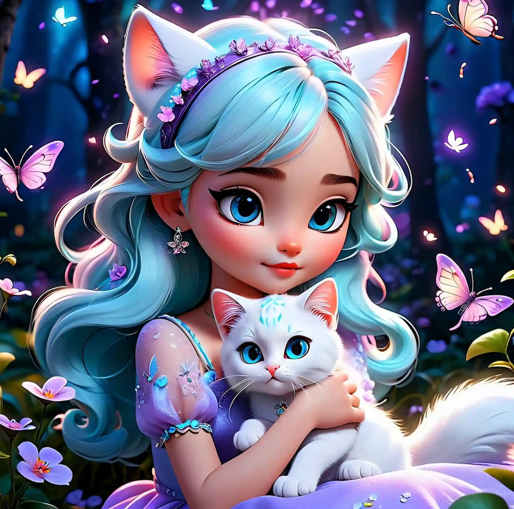 Broderie diamant - Kim Kitty Girl