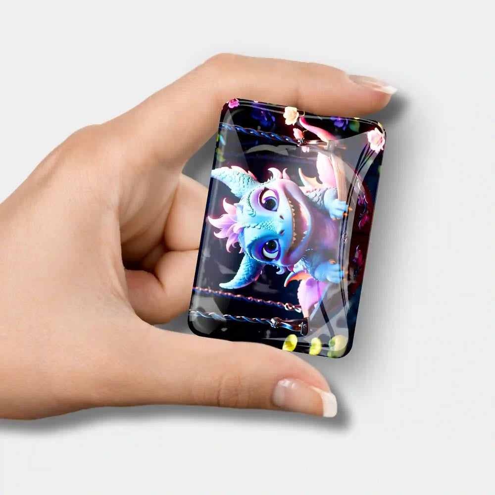 Protège-cartes - Dragon Aplat Bleu