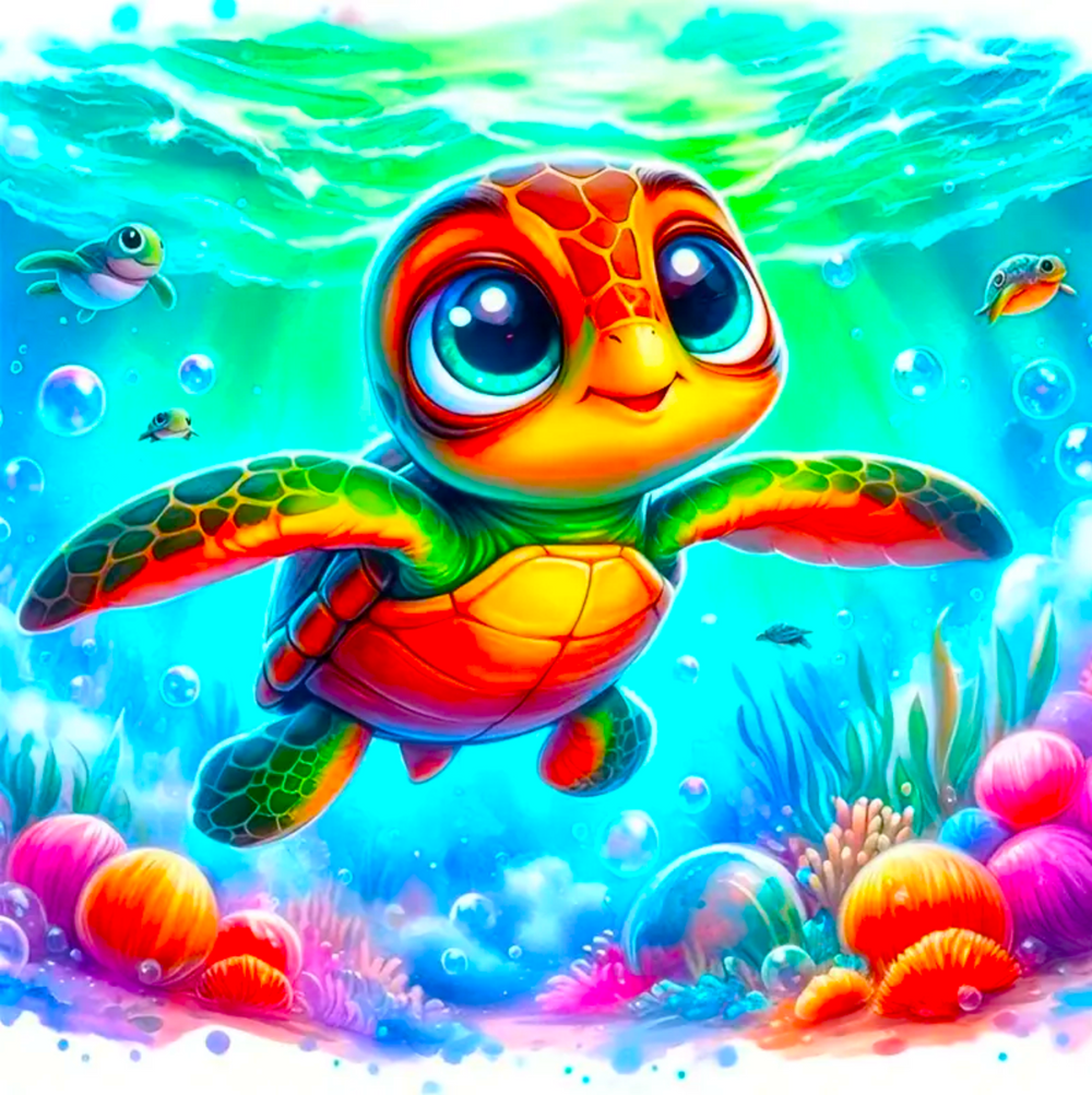 Diamond Painting - Lotta, die kleine Meeresschildkröte