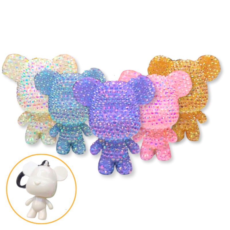 Porte-clés Diamond Painting - Petit ours pailleté