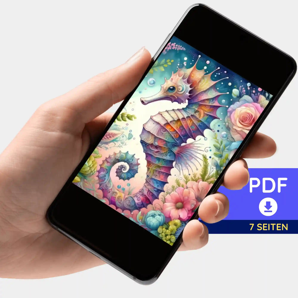 Digitale Bildmappe - Seepferdchen Blütentraum