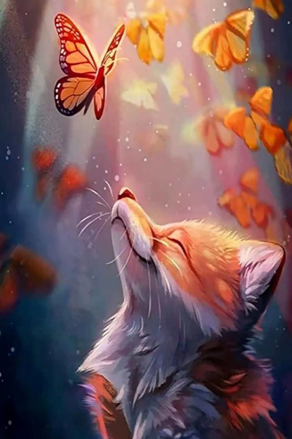 Diamond Painting - Renard mignon dans une forêt de feuillus