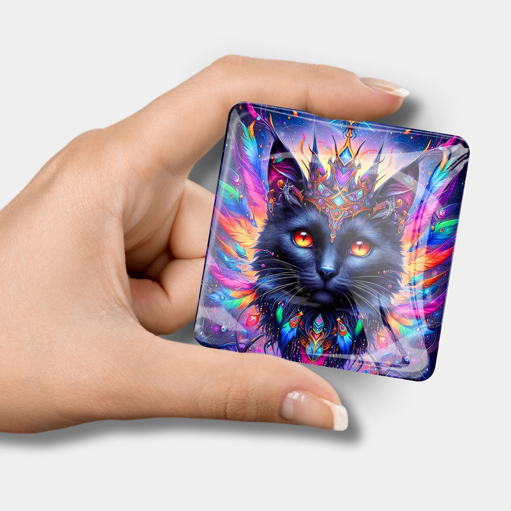 Cover Minder - Chat aux éclats de couleurs mystiques
