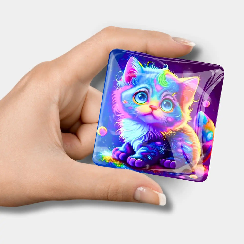 Protège-carnet - Chat arc-en-ciel