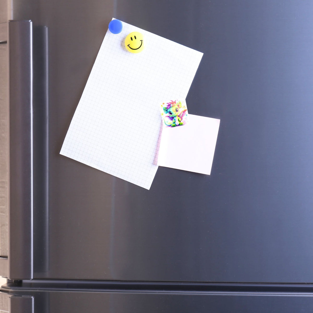 Bunter Happy Dragon Cover Minder aus Glas als magnetisches Accessoire für Diamond Painting Zubehör am Kühlschrank