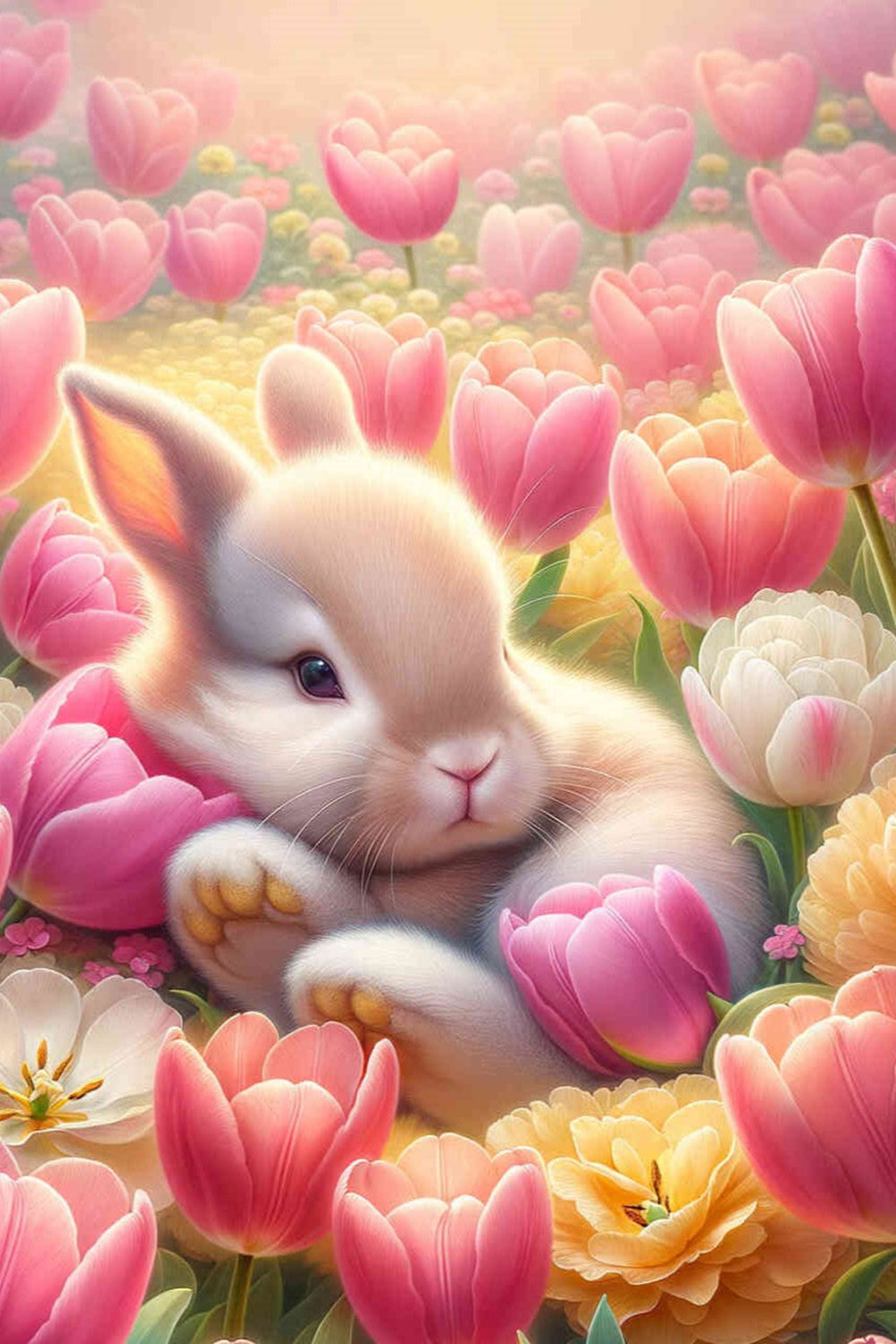 Diamond Painting - Petit lapin de Pâques rêveur