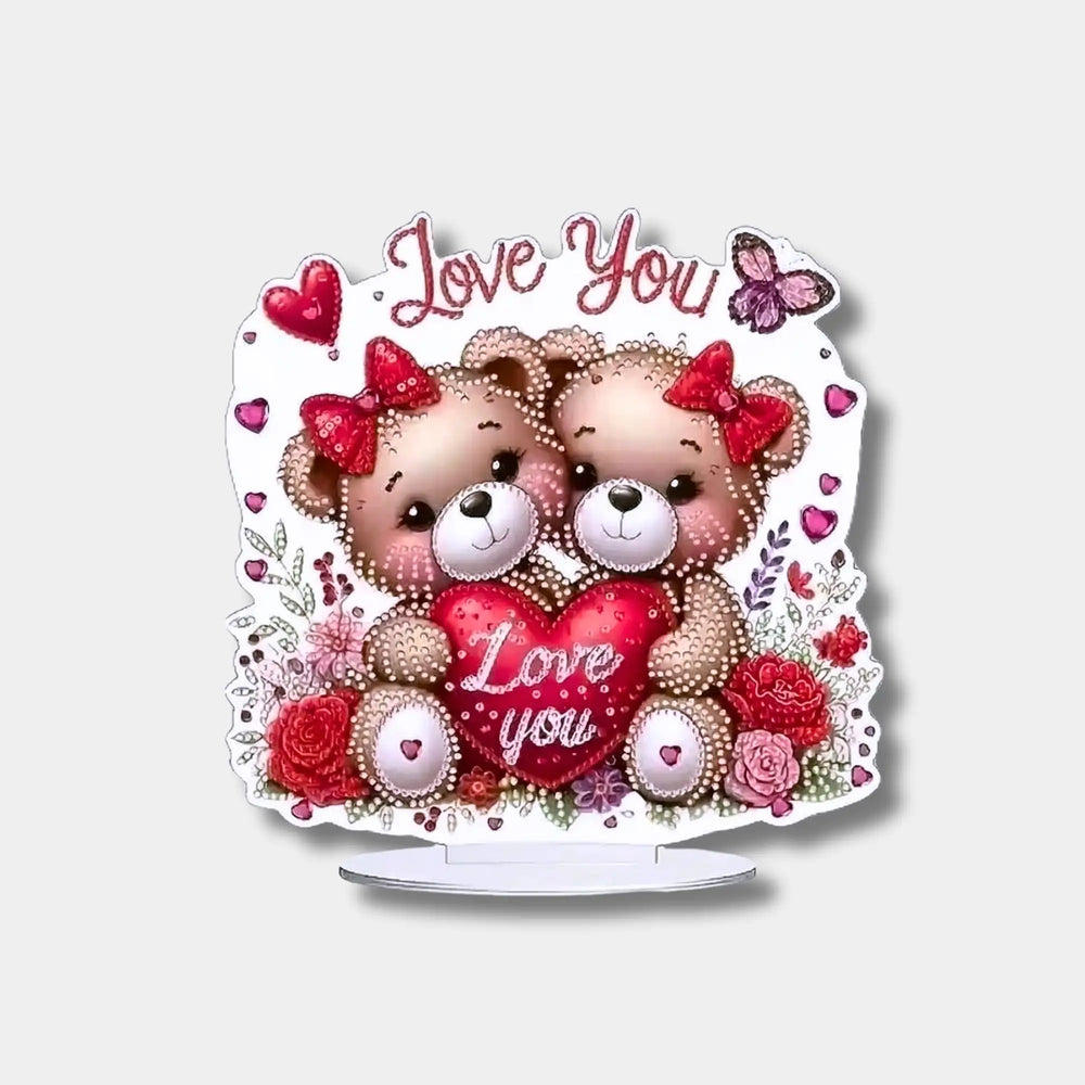 Présentoir Diamond Painting Ours Love You - Fête des Mères