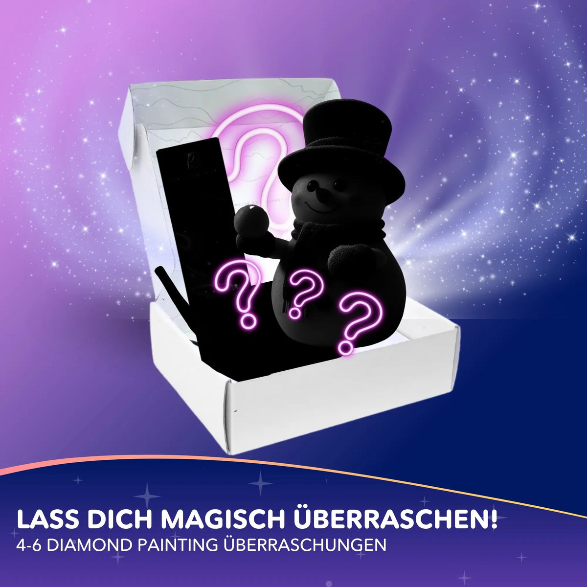 Diamond Painting Mystery-Box Christmas Edition: Überraschungsbox mit Schneemann und Zubehör