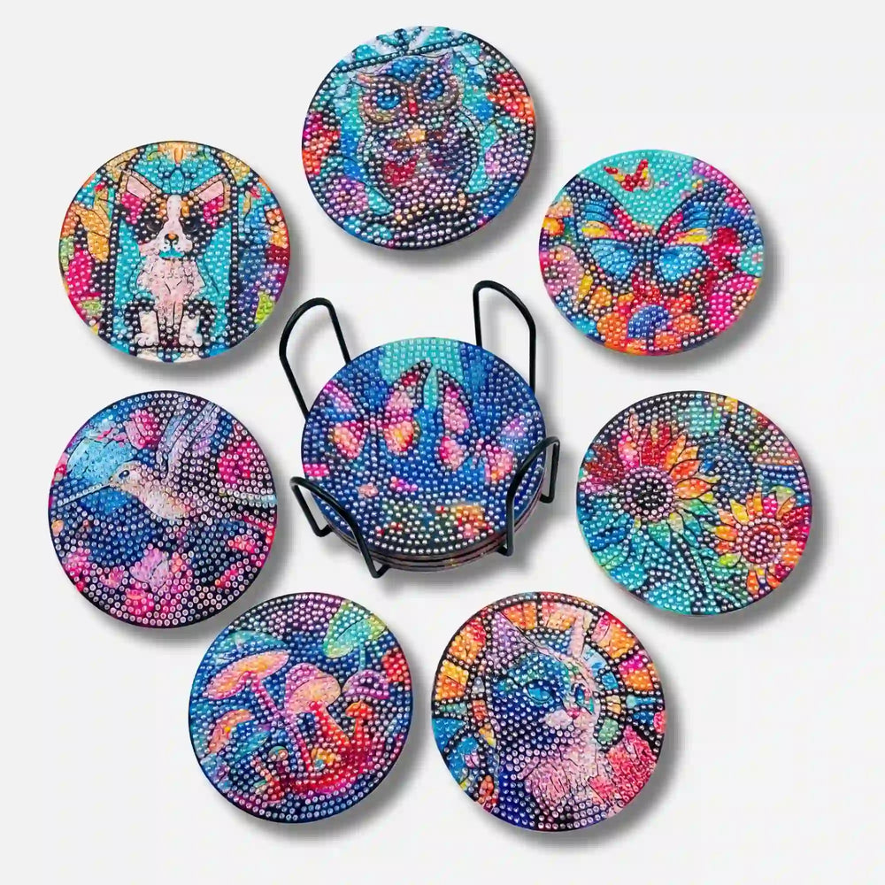 Diamond Painting - Dessous de verre Monde animal coloré