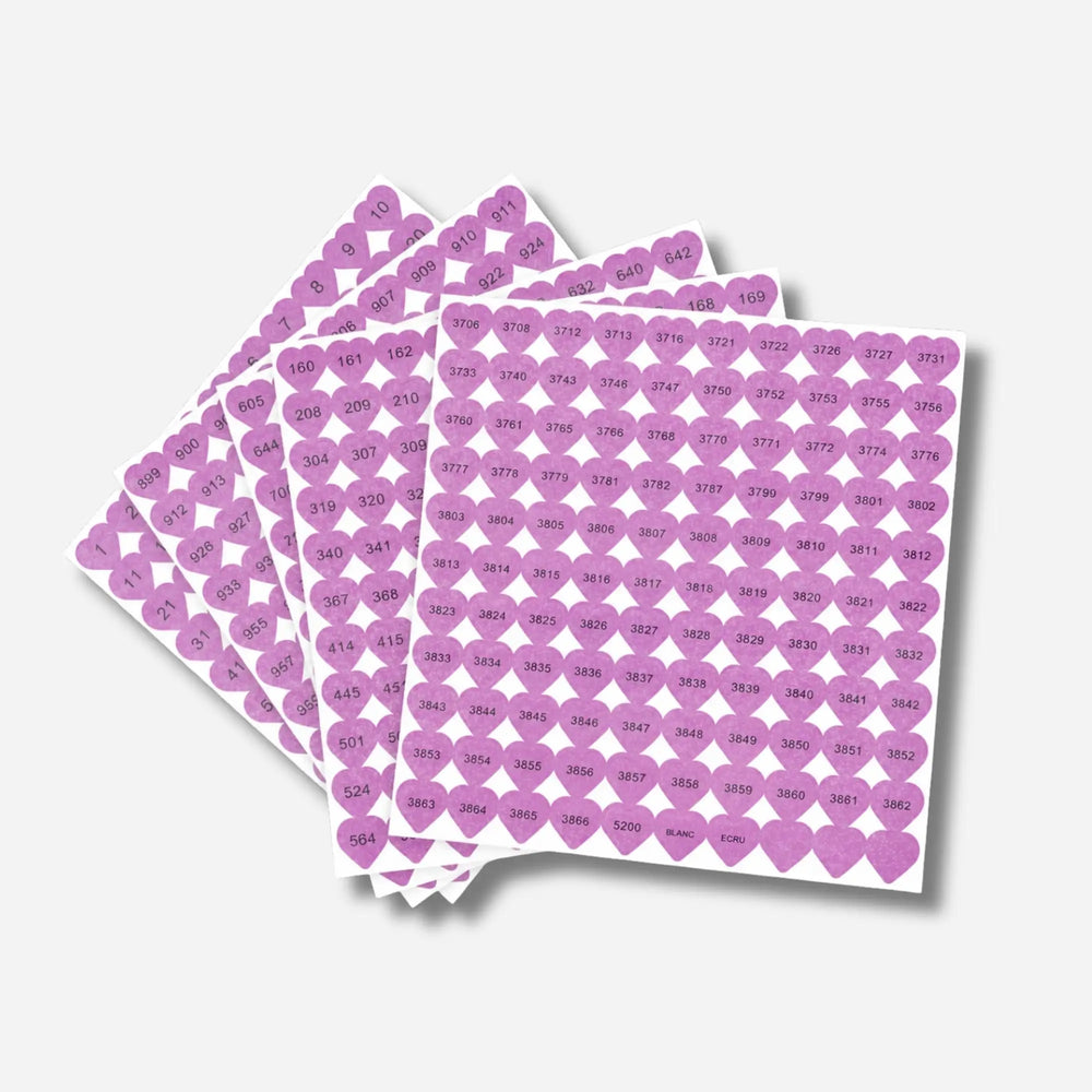 Herz Sticker Set 1-100 + alle DMC