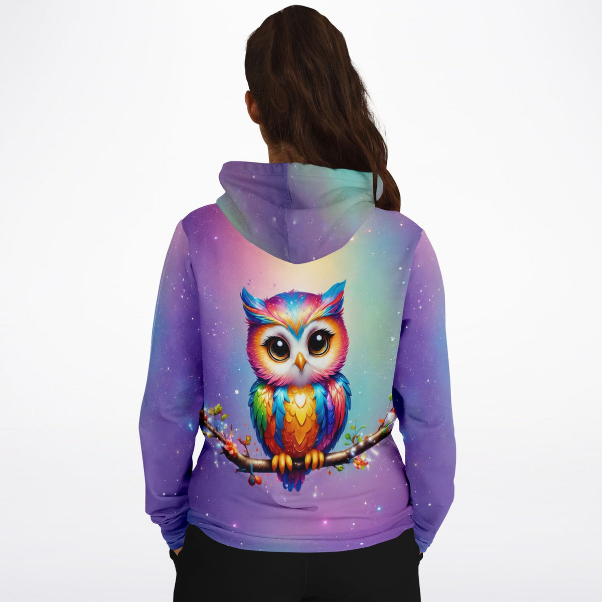 Dreamer Hoodie mit farbenfrohem Eulen-Motiv Fridolin, ideal für Fans von Diamond Painting und Malen nach Zahlen Designs.