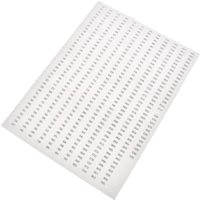 Étiquettes pour Diamond Painting avec les 457 numéros DMC